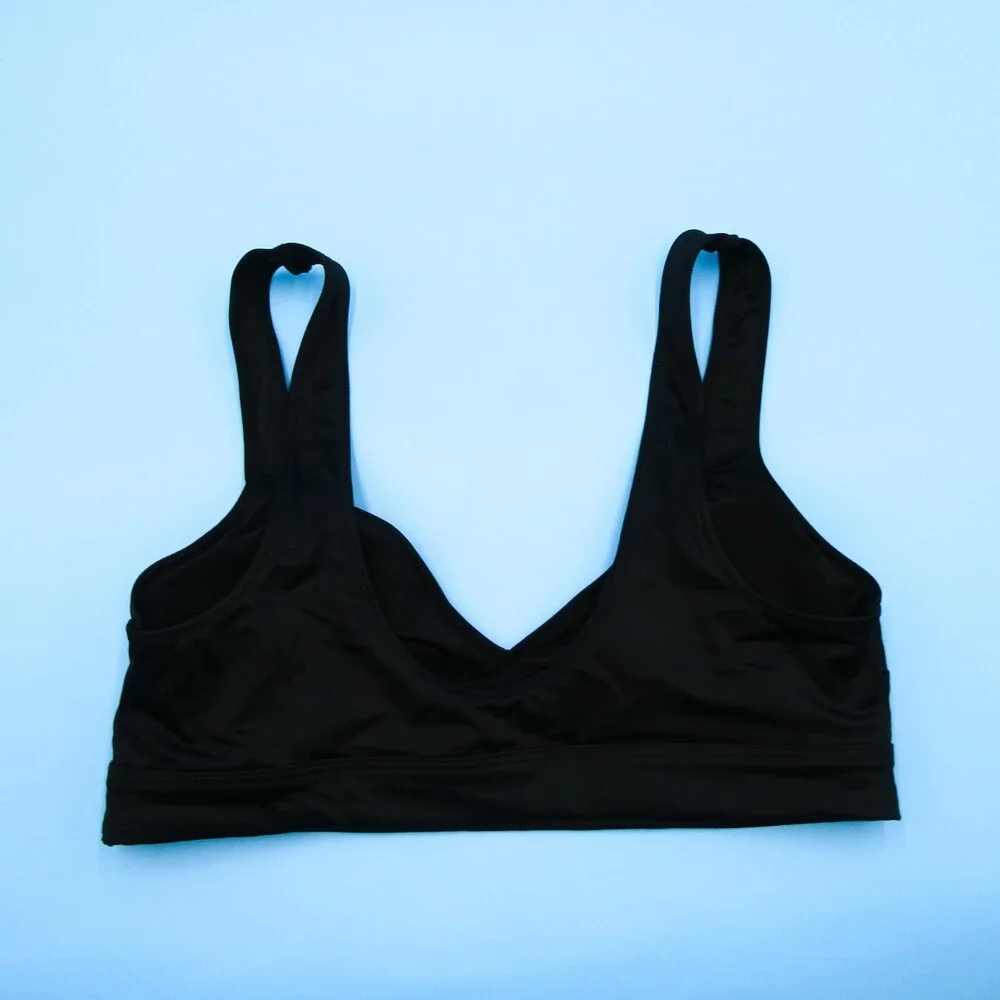 Victorias Secret Large Black Unlined Pullover Peek A Boo Bikini Top Swimwear New